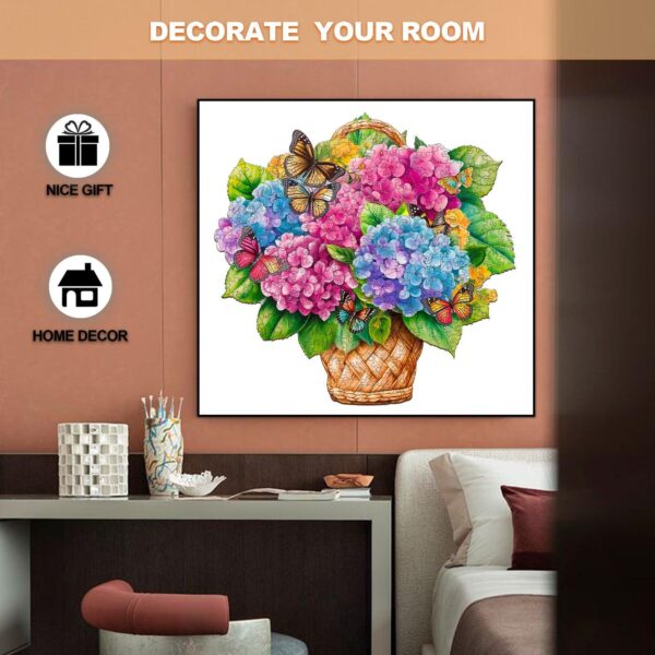Flower Basket & Butterfly Wooden Jigsaw Puzzle - Image 6