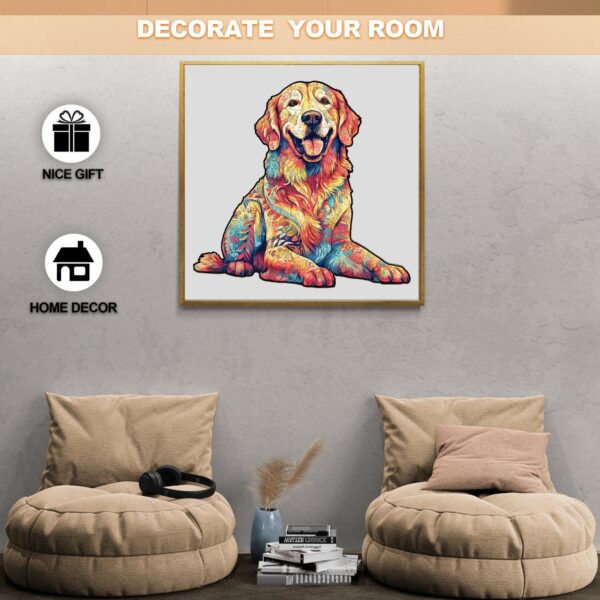 Loyal Golden Retriever Wooden Jigsaw Puzzle - Image 6