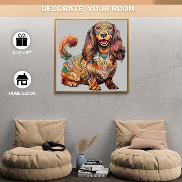 Long-haired Dachshund-1 Wooden Jigsaw Puzzle - Image 2