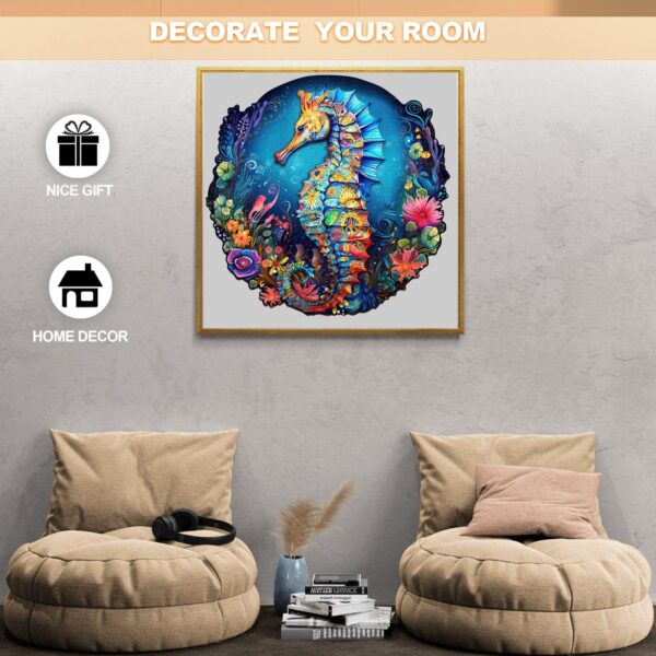 Seahorse-2 Wooden Jigsaw Puzzle - Image 4