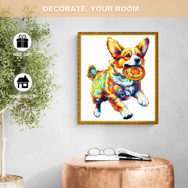 Dog Playing with Toys Wooden Jigsaw Puzzle - Image 5