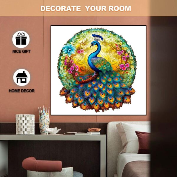 Uncharted Peacock Wooden Jigsaw Puzzle - Image 7