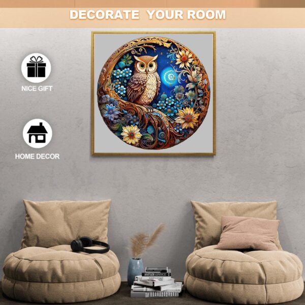 Moonlight Owl Wooden Jigsaw Puzzle - Image 5