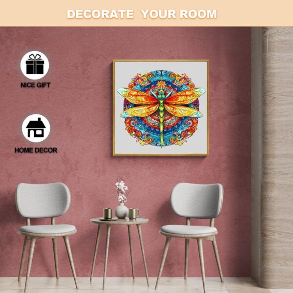 Mandala Dragonfly 1 Wooden Jigsaw Puzzle - Image 6