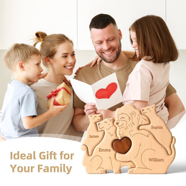 Wooden Lion Family Name Puzzle - Image 5