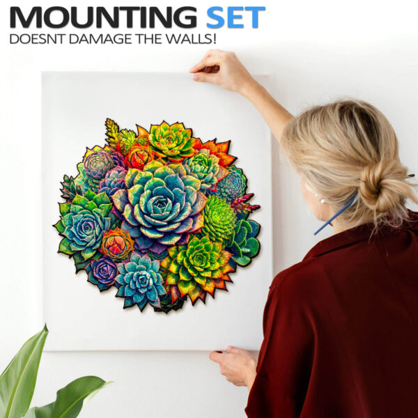 Succulent Plants-3 Wooden Jigsaw Puzzle - Image 6