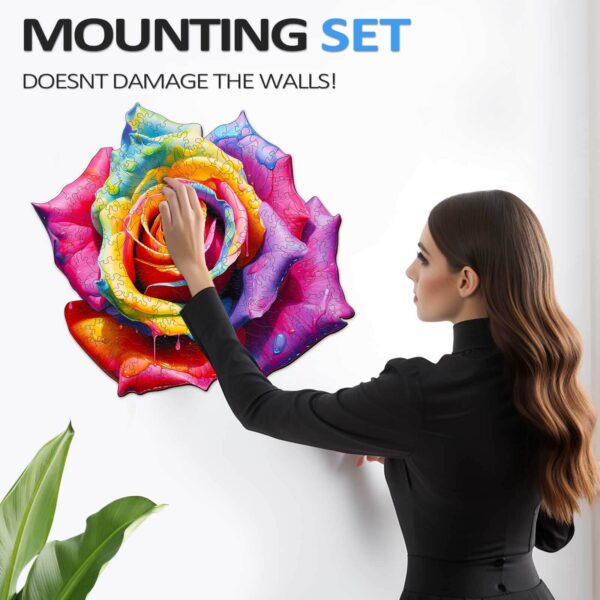 Colorful Rose Wooden Jigsaw Puzzle - Image 8
