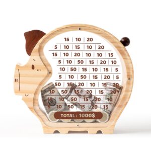 Custom Piggy Bank for Kids with Money Target and Numbers (1000 Dollar)