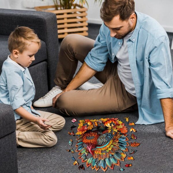 Colorful Turkey Wooden Jigsaw Puzzle - Image 6
