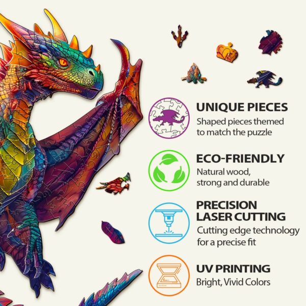 Dragon Wooden Jigsaw Puzzle - Image 3