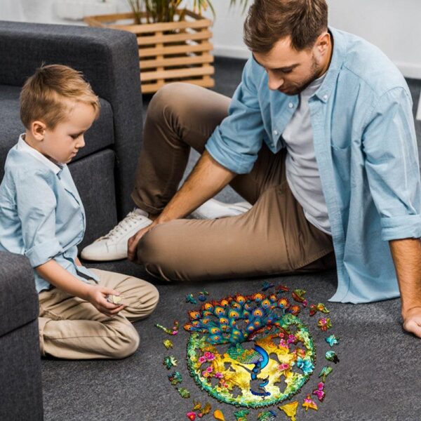 Uncharted Peacock Wooden Jigsaw Puzzle - Image 6