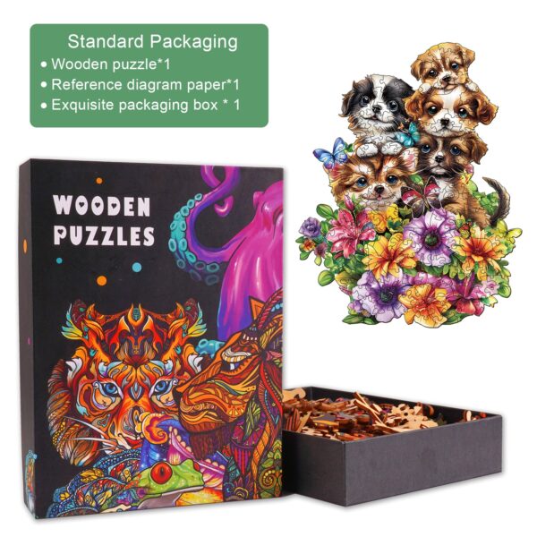 Cute Dogs Wooden Jigsaw Puzzle - Image 4
