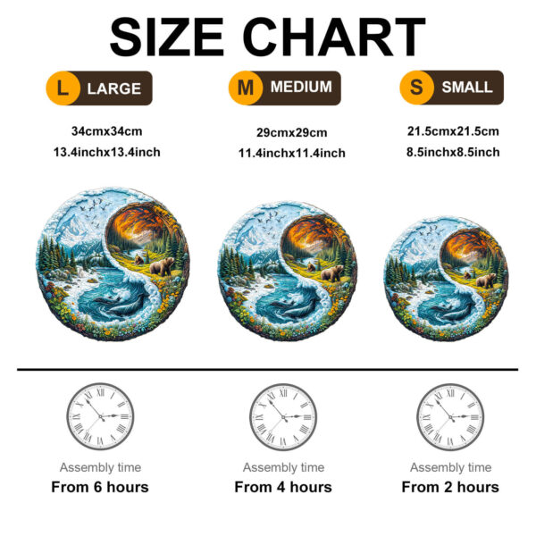 Yin yang glacial forest Wooden Jigsaw Puzzle - Image 7