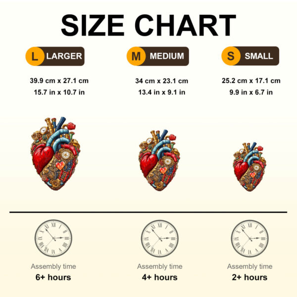 Mechanical Heart-2 Wooden Jigsaw Puzzle - Image 7