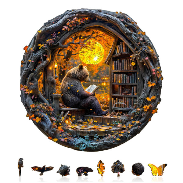 Reading bear Wooden Jigsaw Puzzle - Image 5