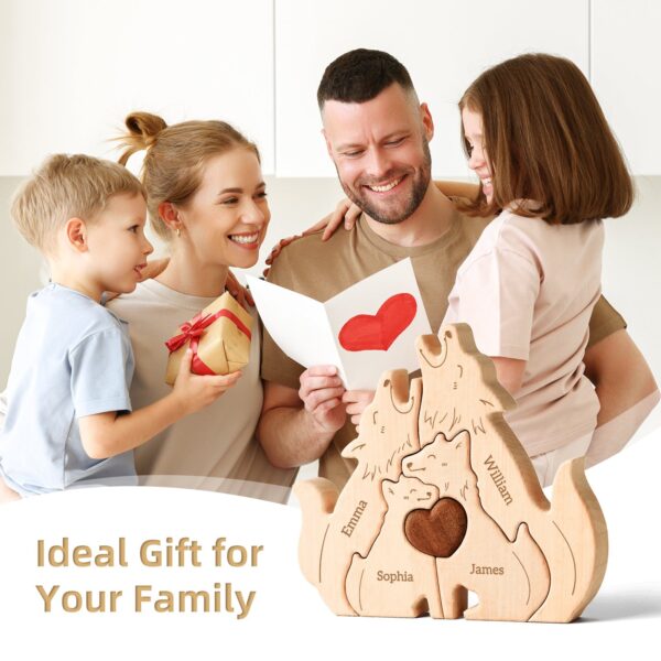 Wooden Wolf Family Name Puzzle - Image 6
