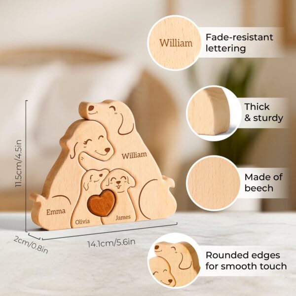 Wooden Dog Family Name Puzzle - Image 4