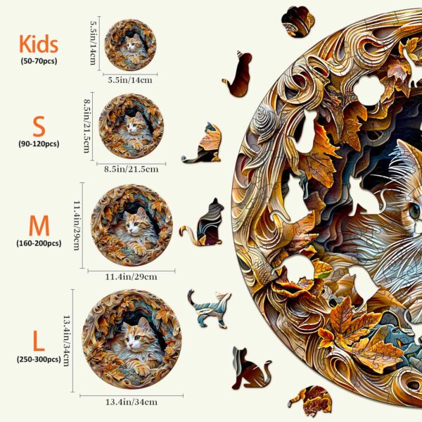 3D Cat Wooden Jigsaw Puzzle - Image 5
