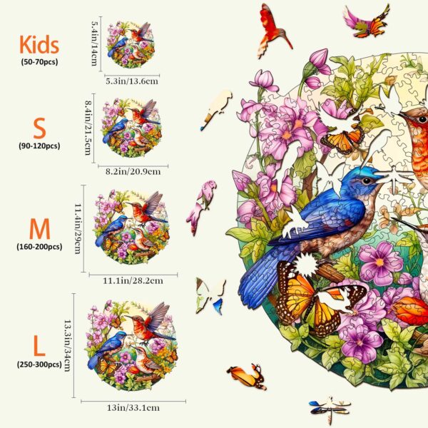 Birds And Butterflies Wooden Jigsaw Puzzle - Image 5