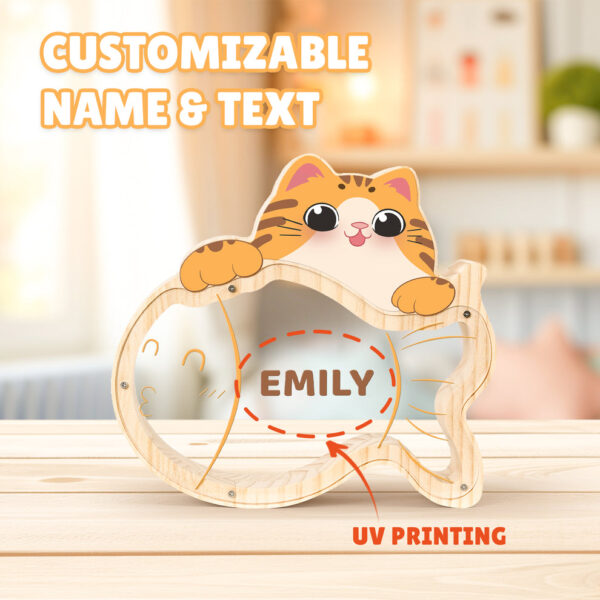 Customized Kitten Shaped Children's Piggy Bank - Image 2
