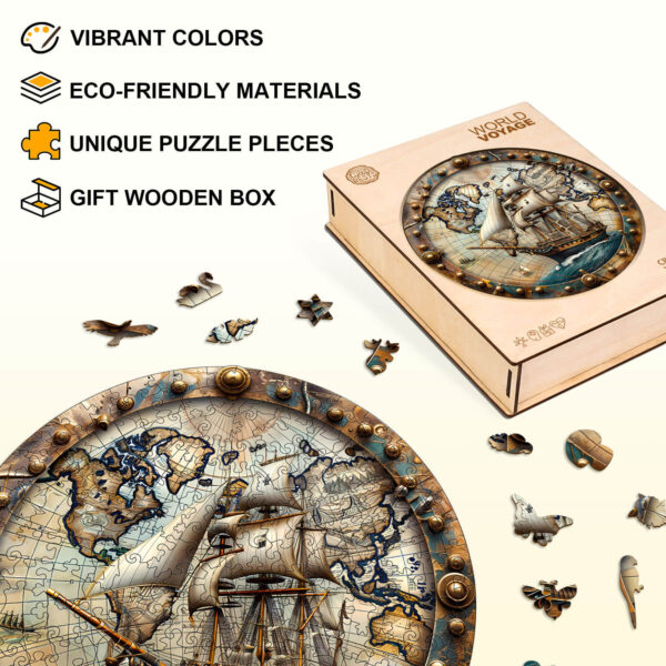 World Voyage Wooden Jigsaw Puzzle - Image 4