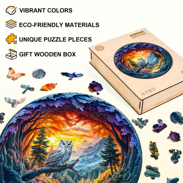 Serene Watcher  Wooden Jigsaw Puzzle - Image 4
