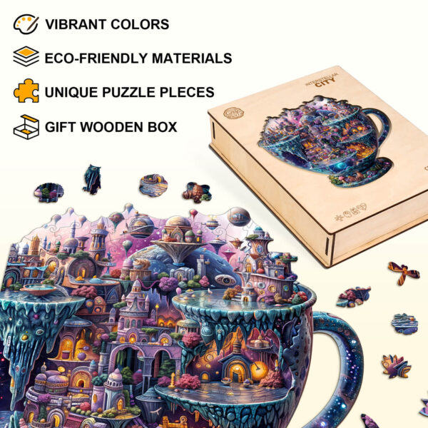 Interstellar City Wooden Jigsaw Puzzle - Image 4