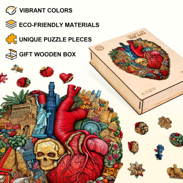 Heart of the City Wooden Jigsaw Puzzle - Image 4