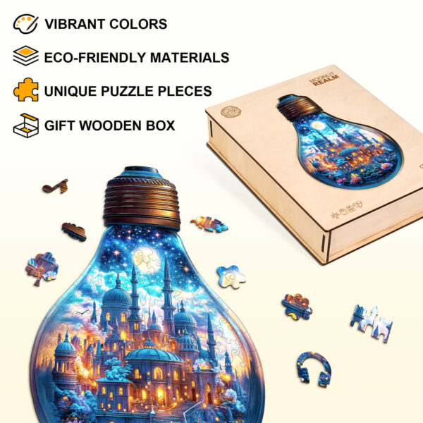 Moonlit Realm Wooden Jigsaw Puzzle - Image 4