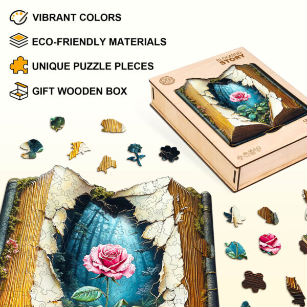 Blooming Story  Wooden Jigsaw Puzzle - Image 4