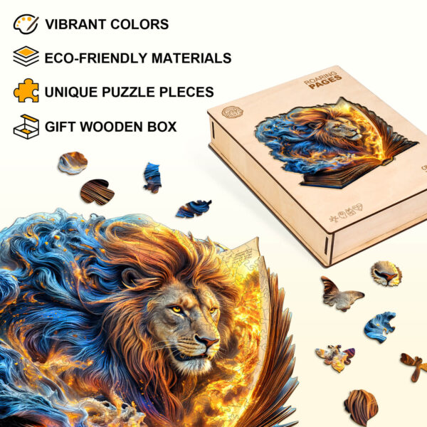 Roaring Pages Wooden Jigsaw Puzzle - Image 5