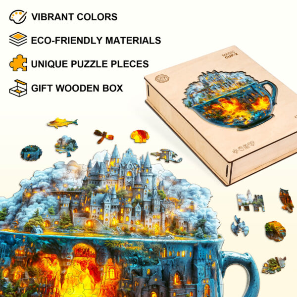 Magic cup-2 Wooden Jigsaw Puzzle - Image 4
