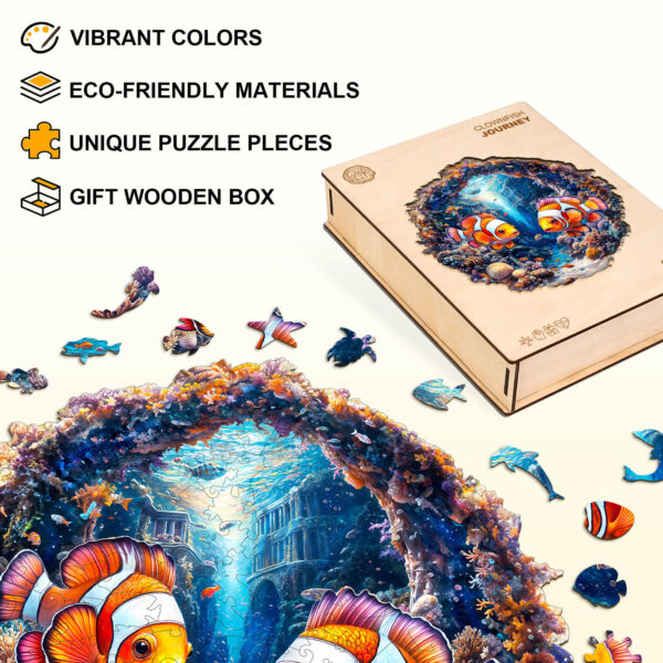 Clownfish Journey Wooden Jigsaw Puzzle - Image 4