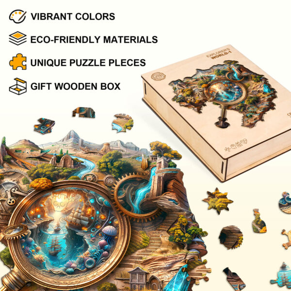 Explorer's World-1 Wooden Jigsaw Puzzle - Image 4