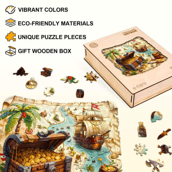 Treasure voyage  Wooden Jigsaw Puzzle - Image 4
