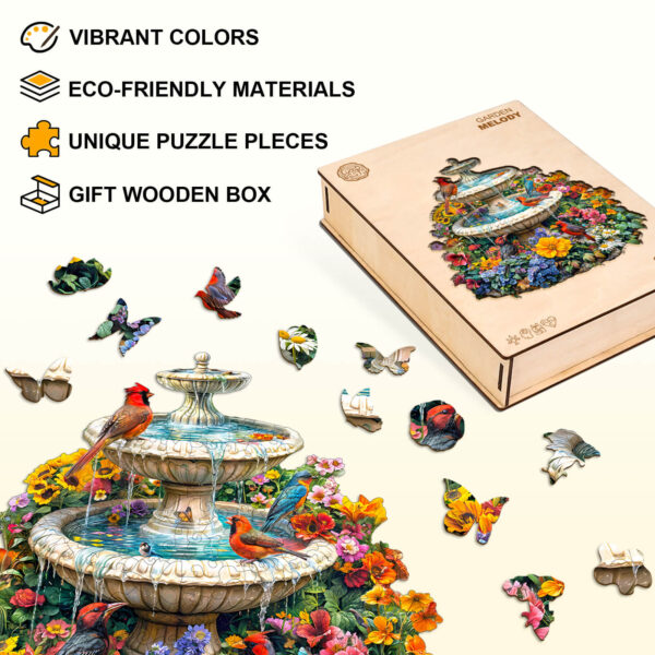 Garden Melody Wooden Jigsaw Puzzle - Image 4