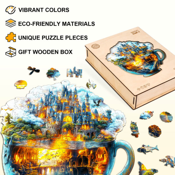 Magic cup-1 Wooden Jigsaw Puzzle - Image 4