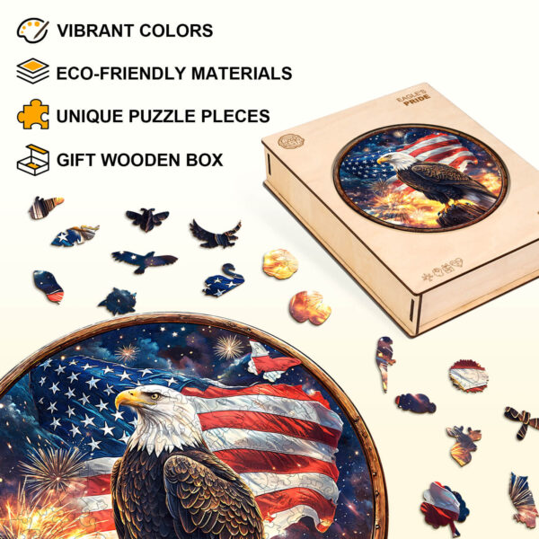 Eagle's Pride Wooden Jigsaw Puzzle - Image 3