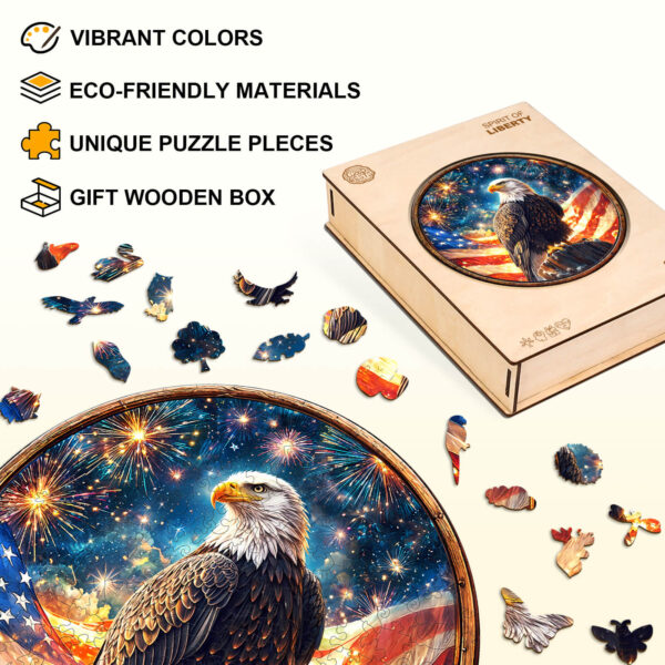Spirit of Liberty Wooden Jigsaw Puzzle - Image 3