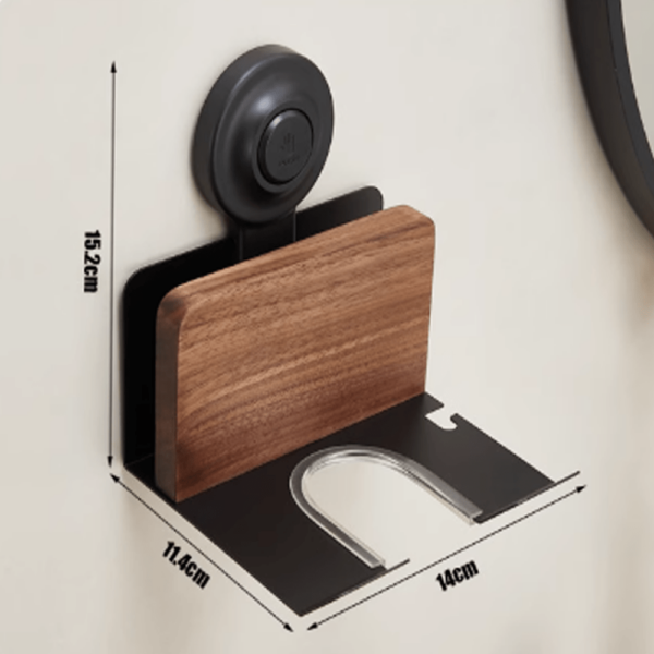 Suction Cup Maillard Walnut Hair Dryer Stand - Image 7