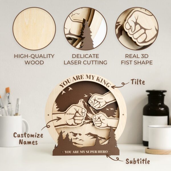 Personalized Fist Wooden Sign - Image 6