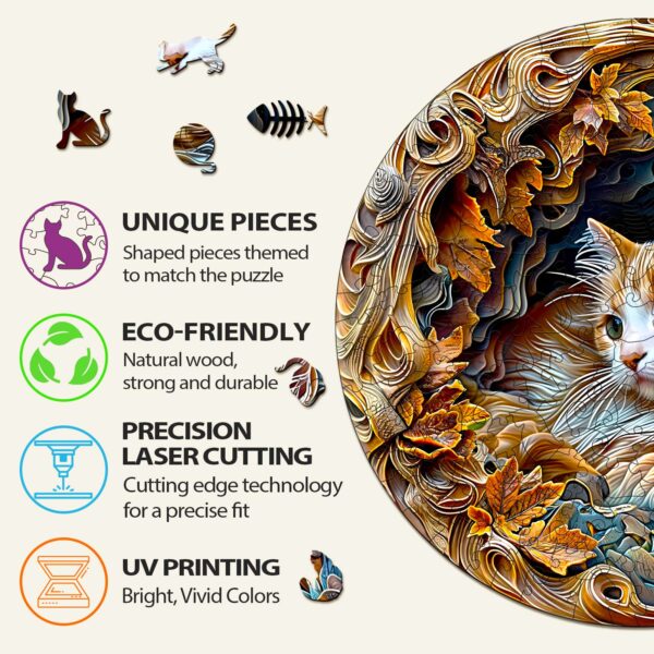 3D Cat Wooden Jigsaw Puzzle - Image 6