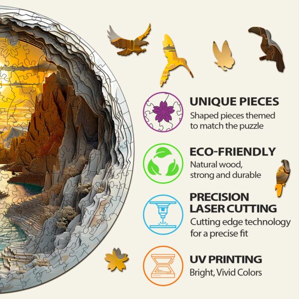 3D vision inside the cave-1 Wooden Jigsaw Puzzle - Image 6