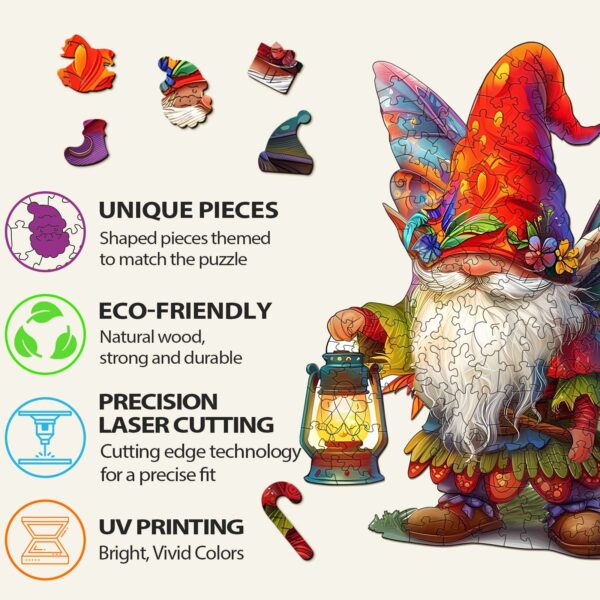Christmas Gnome Wooden Jigsaw Puzzle - Image 5