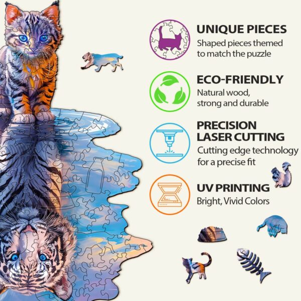 Cat Tiger Wooden Jigsaw Puzzle - Image 5