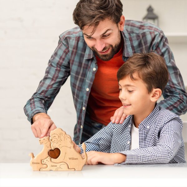 Wooden Lion Family Name Puzzle - Image 6