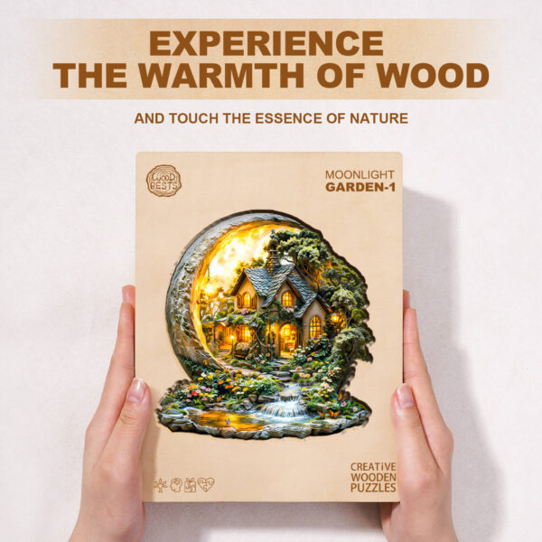Moonlight Garden-1 Wooden Jigsaw Puzzle - Image 5