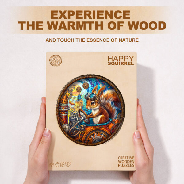 Happy squirrel Wooden Jigsaw Puzzle - Image 4