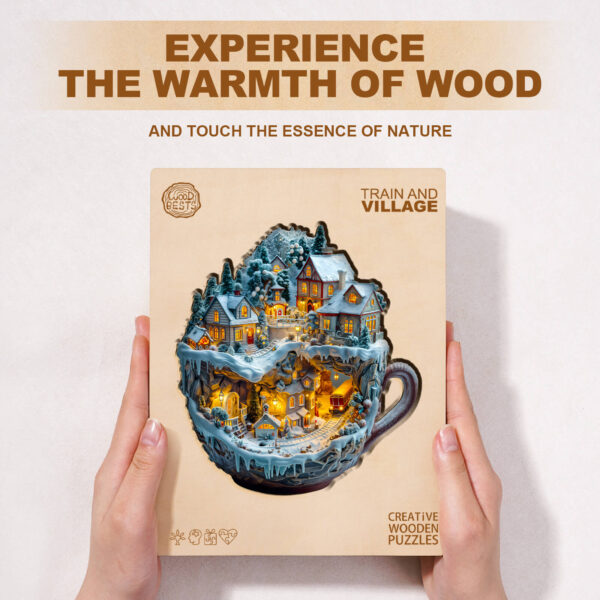 Train and Village Wooden Jigsaw Puzzle - Image 5