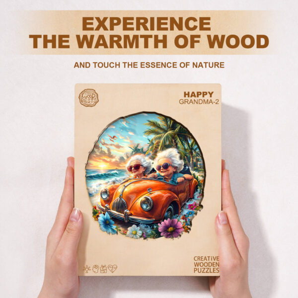 Happy grandma-2 Wooden Jigsaw Puzzle - Image 4